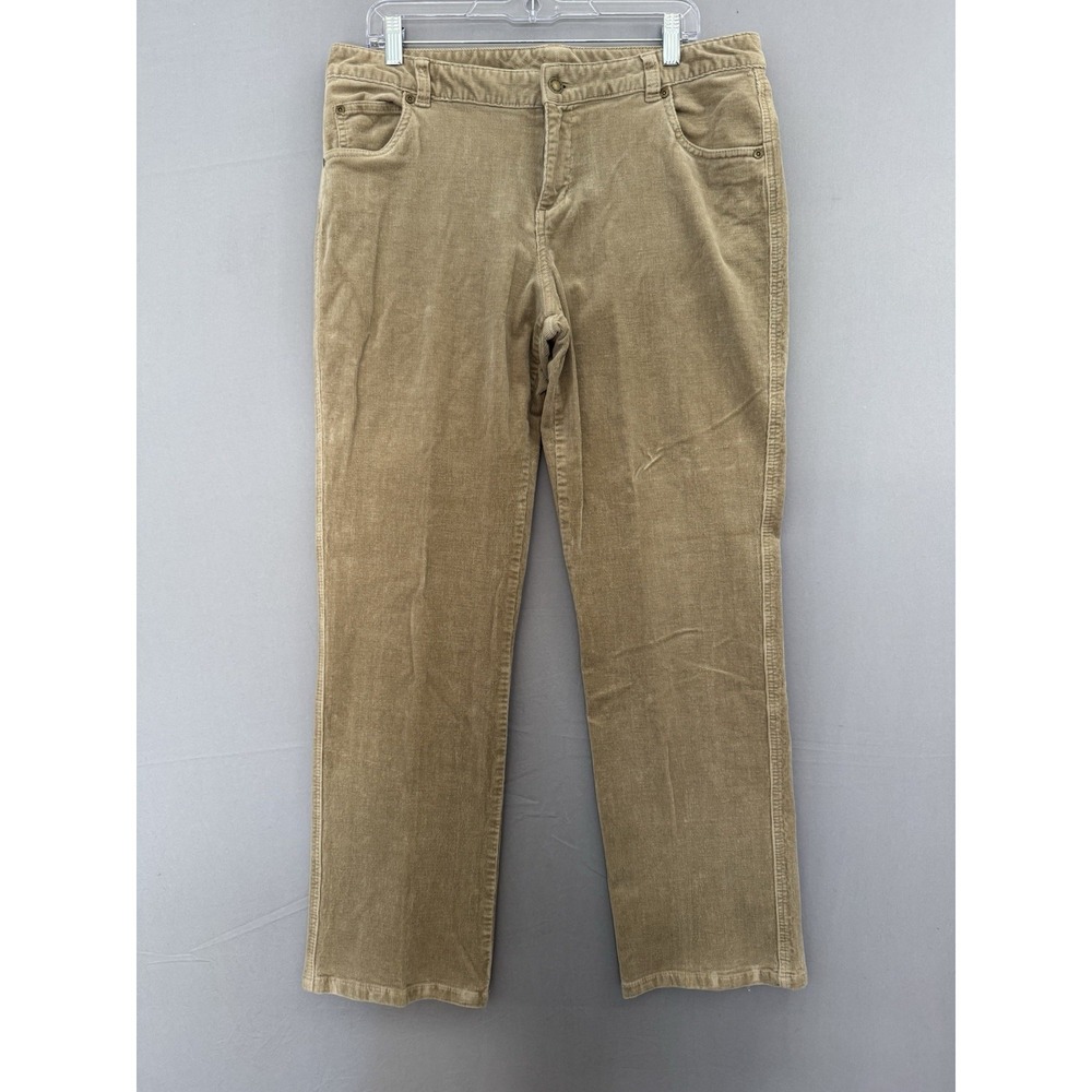 Woolrich Beige Corduroy Pants Womens 14 Stretch Chino Straight Leg Cotton Khaki